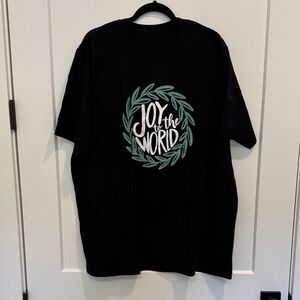 2xL unisex tee. Black 'Joy to the World' T-Shirt.